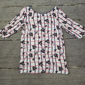 Promod Navy and Pink Floral Top